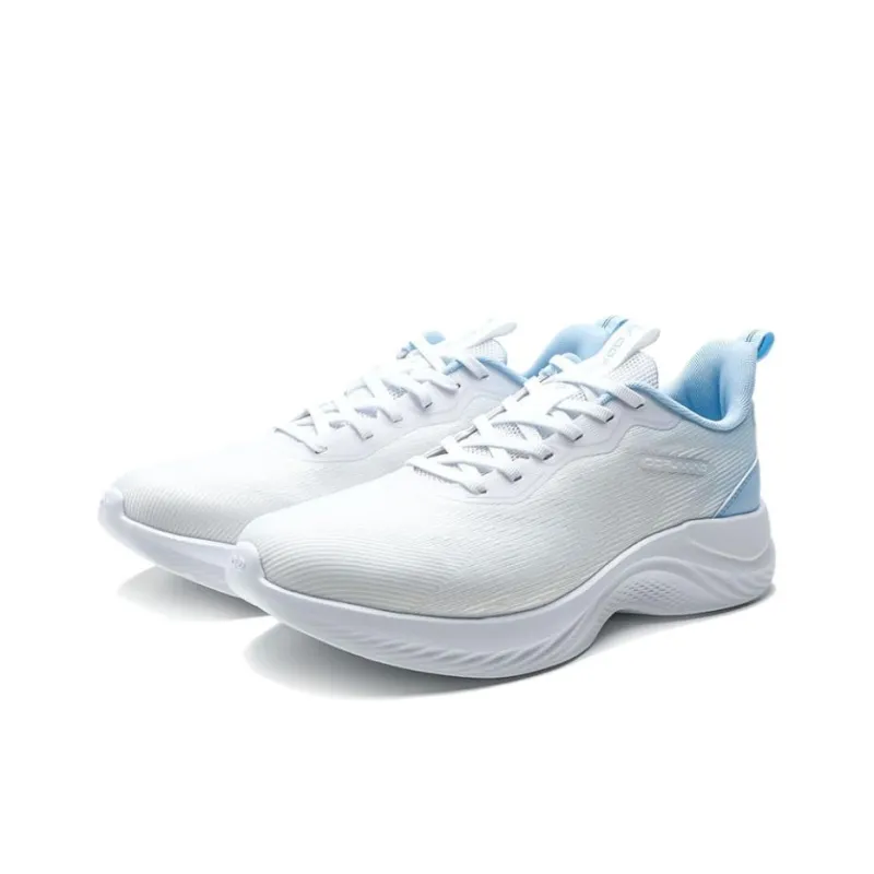 QIAODAN Anti Slip Wear Resistant Low Top Casual Running Shoes Men's Jordan White Glacier Blue-2