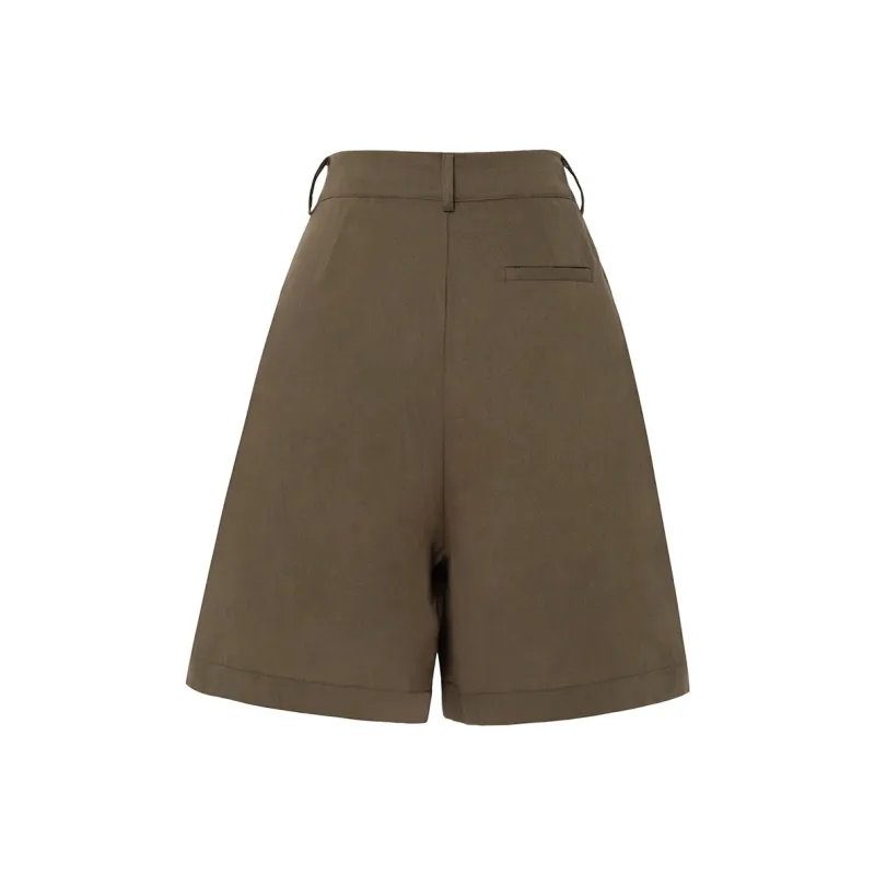SOON FLOWER Casual Shorts Women's Linen-1