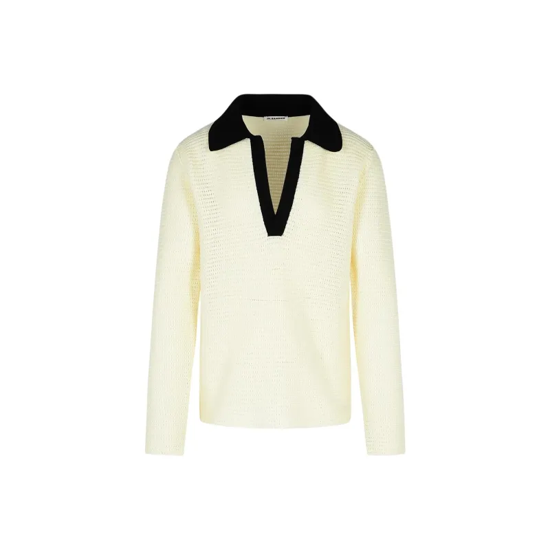 JIL SANDER Split Neck Knitted Jumper-0