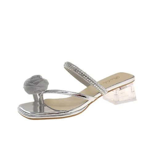 Dragon Dance Rubber Sole Rhinestone Slip Resistant Quick Dry Flip Flops Women's