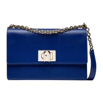 Furla 1927 Collection Leather Shoulder Bag Crossbody Bag Small Size Women's Navy
