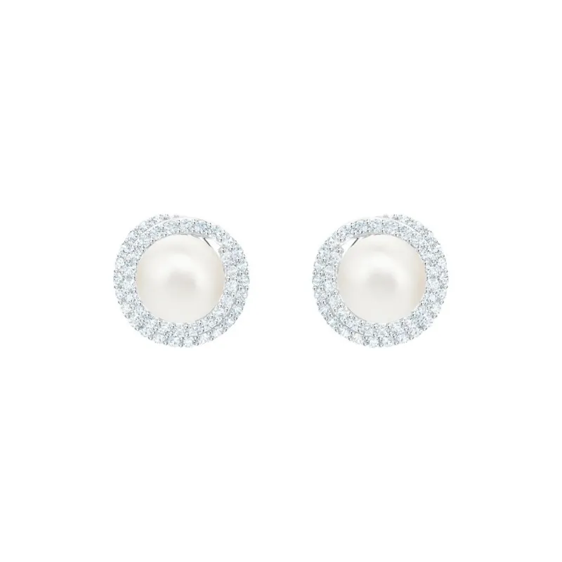 Swarovski Crystal Stud Earrings Women's White-0