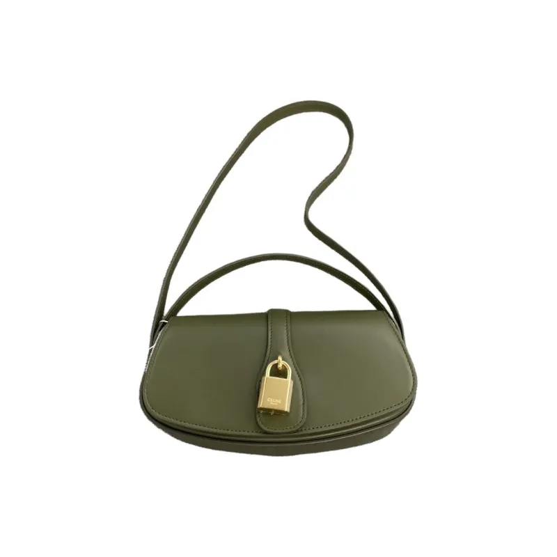 CELINE Tabou Cow Leather One Shoulder Handbag Mini Women's Green-0