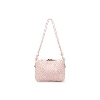 Simedin Synthetic Leather Shoulder Bag Small Size Women's Ecru/Deep Black/Cherry Blossom Pink/Coffee Brown