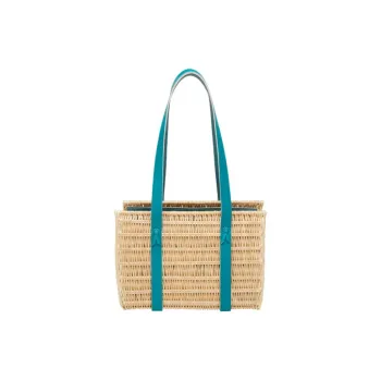 HERMES Crocodile Leather With Calfskin Detail Shoulder Bag Small Size Women's Peacock Blue & Concrete Gray & Sky Blue
