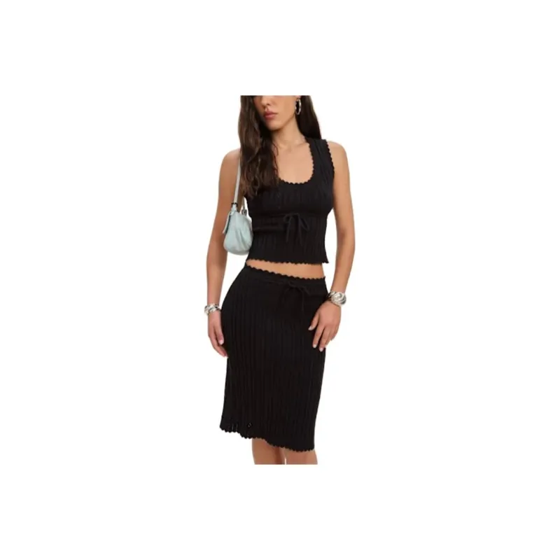 REFORMATION Erin Cotton Sweater Set Skirt Set Women's-0