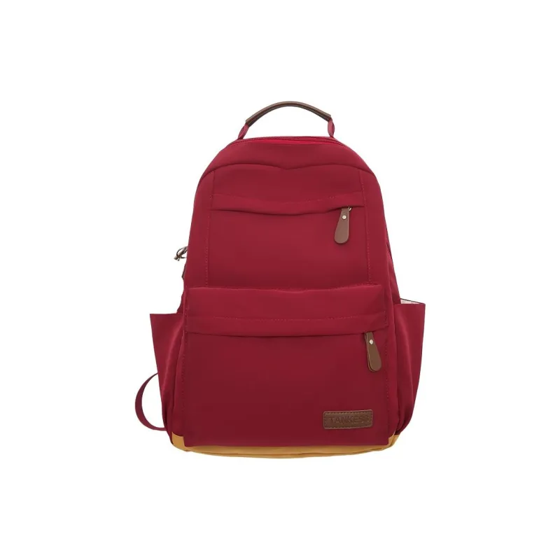 BRABOSTON Nylon Backpack Unisex Black/Red/White-4