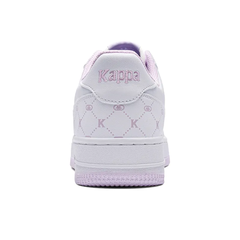 Kappa Back to Back Anti Slip Wear Resistant Low Top Skateboard Shoes Women's Classic White Orchid Purple-4