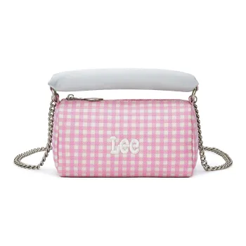 Lee Fabric Handbag, Shoulder Bag, Crossbody Bag Large Size Women's Pink Plaid