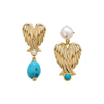 Amber Lollipop Pearl Turquoise Earrings Women's