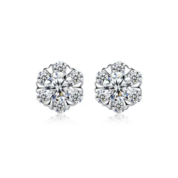 Wylyp S925 Silver Stud Earrings Women's Silver White