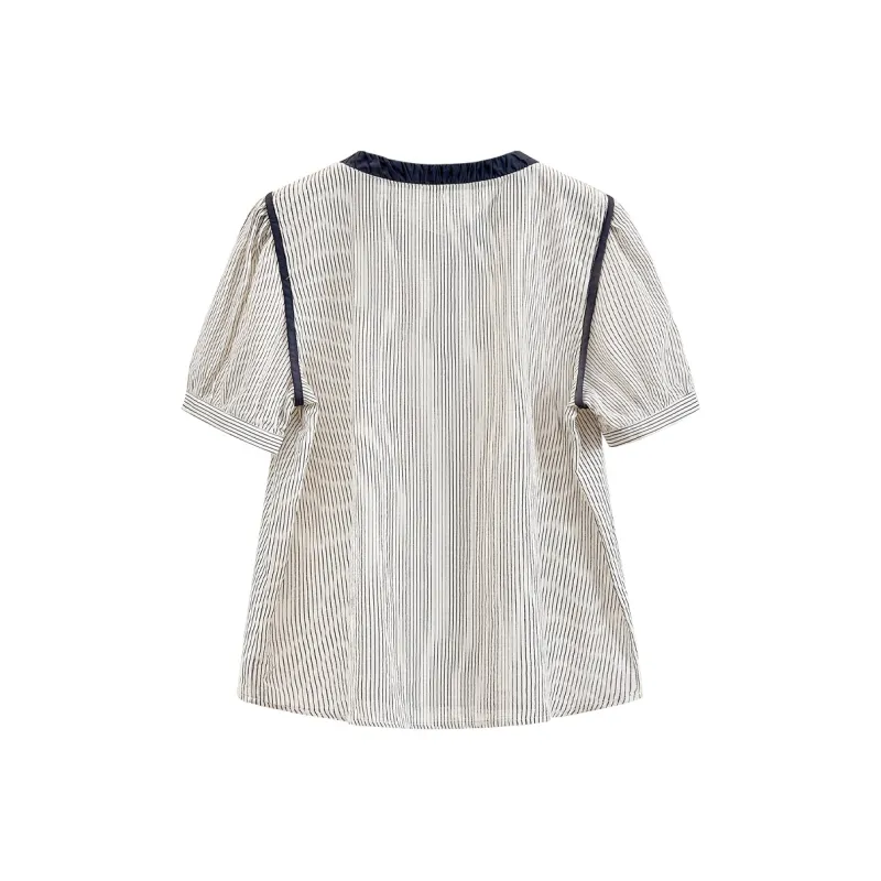 TOUCH Shirts Women's Dark Blue Stripes-1