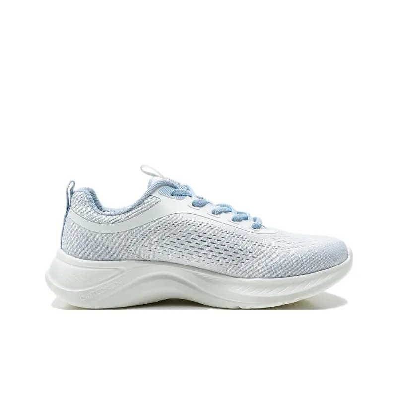 QIAODAN Anti Slip Wear Resistant Low Top Casual Running Shoes Women's Ivory Sunlight Blue-1