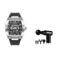 Fascia Gun Gift Box Set-Silver Case Black Dial Vinyl Strap