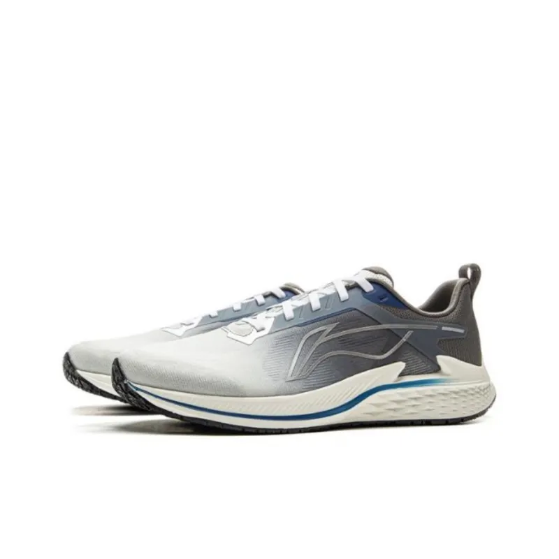 LiNing Anti Slip Wear Resistant Low Top Casual Running Shoes Men's White Gray-2