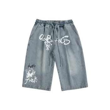 TIRED Denim Shorts Unisex Blue