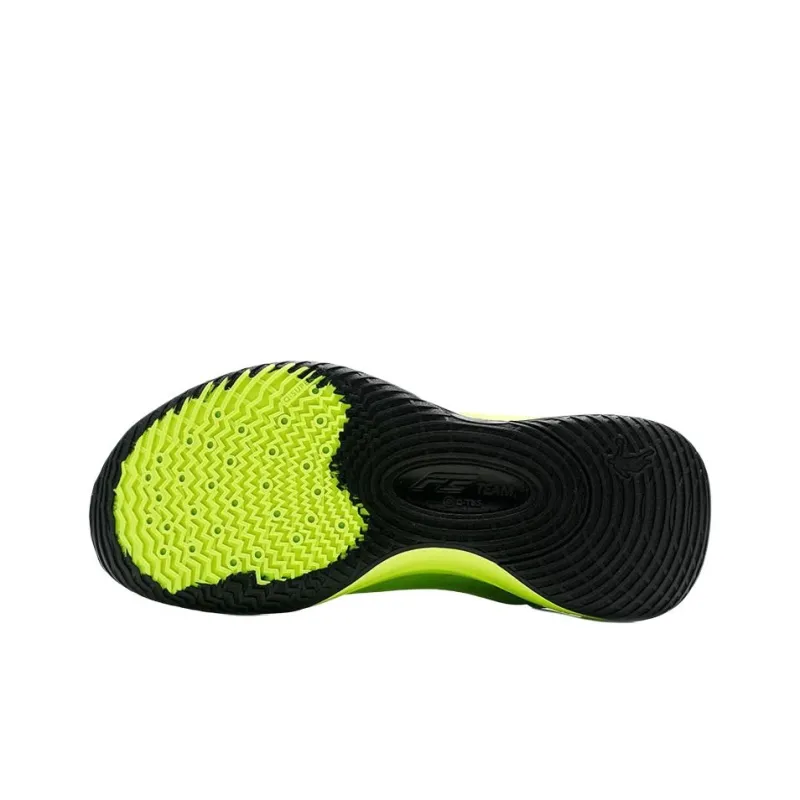QIAODAN FETEAM Anti Slip Wear Resistant Low Top Basketball Shoes Men's Sour Lime Green Black-5
