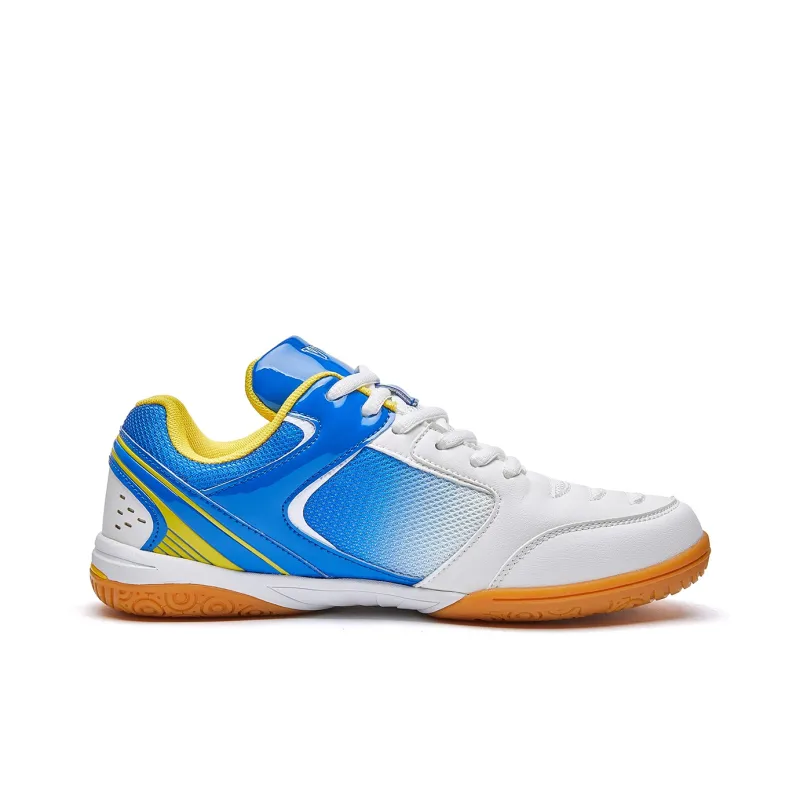 VOIT Cushioning, Slip Resistant, And Breathable Functionality Low Top Table Tennis Shoes Unisex White Blue-1