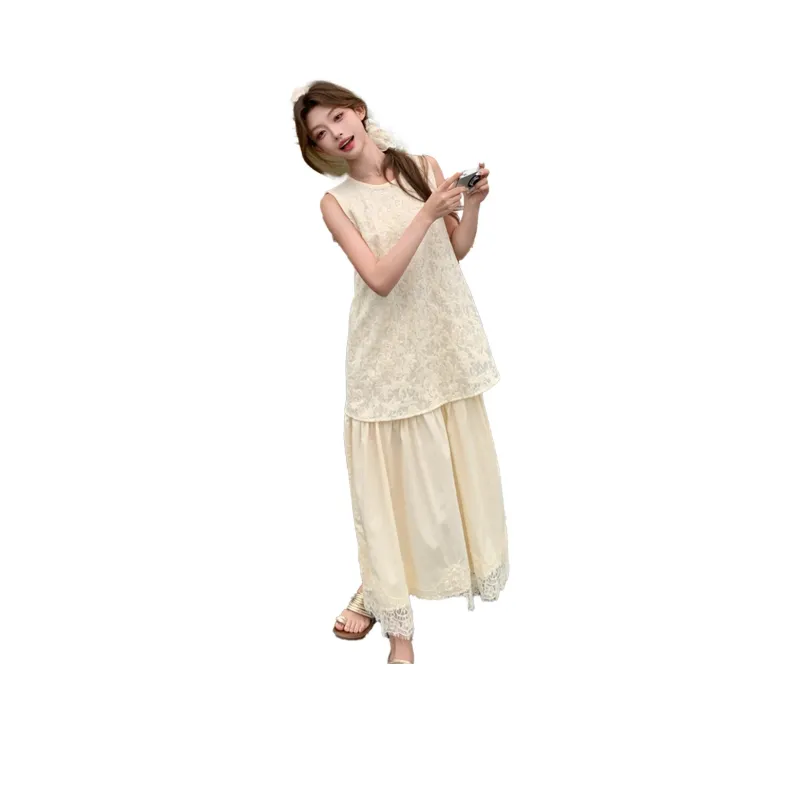 TEME Sleeveless Dresses Women's Beige Apricot-0