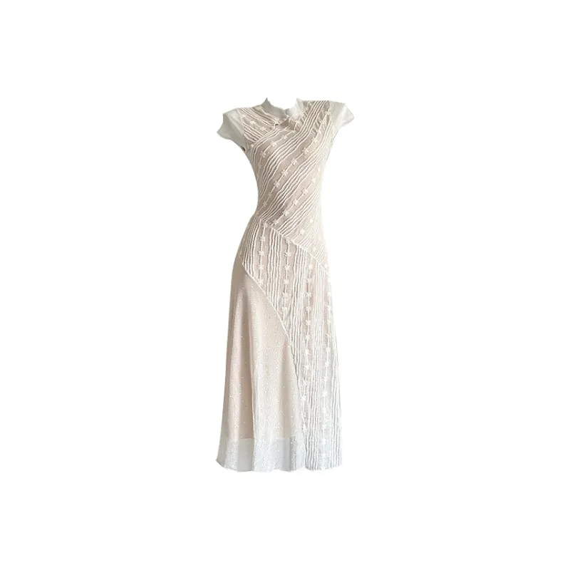 KYKW Short Sleeved Dresses Women's Apricot-0