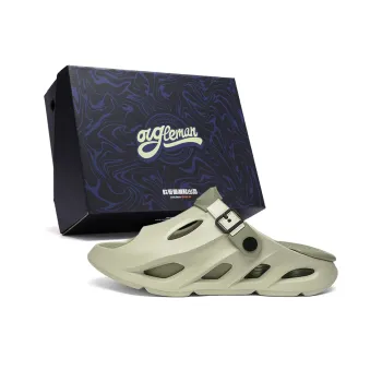 OUGLEMEN Beach Sandals Men Black Gray/Black Purple/Beige Brown/White Moon/Olive Green