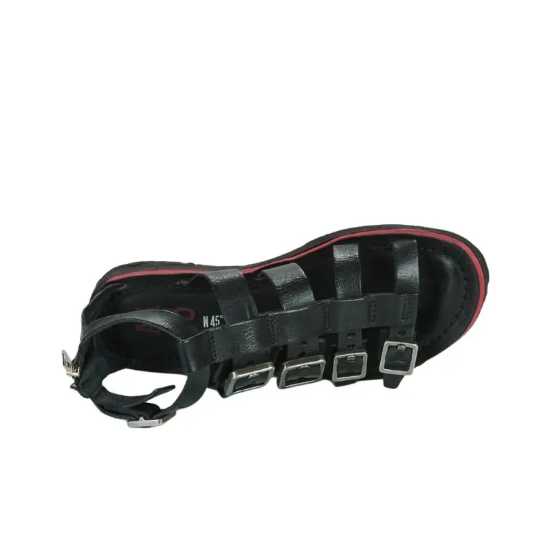 AirStep BUSA BUCKLE Roman Sandals Women's Black-5