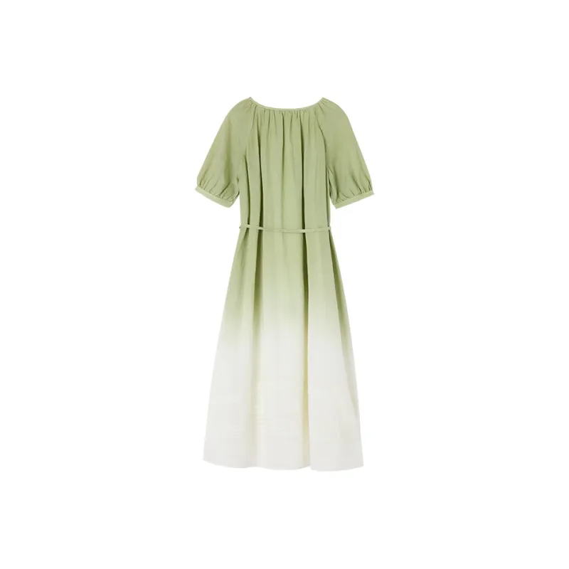 XIANGYING Short Sleeved Dress Women's Fruit Green-1