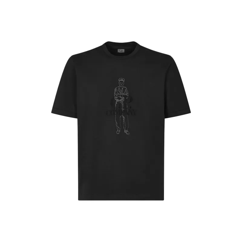 C.P. Company Logo embroidered T shirt-0