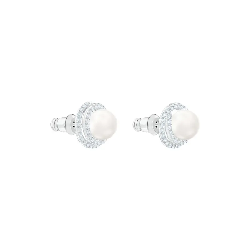 Swarovski Crystal Stud Earrings Women's White-2