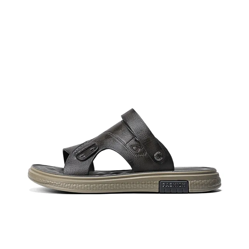QIUTEXIONG Beach Sandals Men Yellow/Gray-5