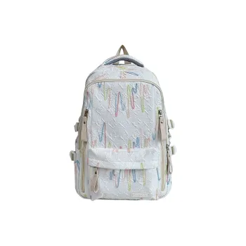WICKBUEN Polyester Backpack Women's White/Black/Pink/Yellow