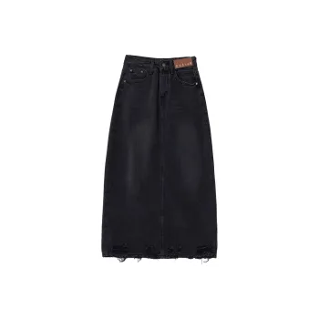 EDX Denim Long Skirts Women's Black
