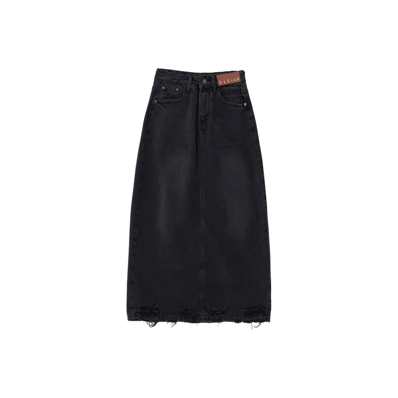 EDX Denim Long Skirts Women's Black-0