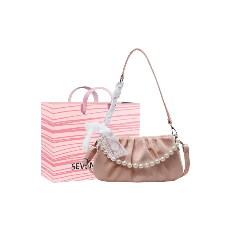 SEVENMOONS PU Crossbody Bag, Shoulder Bag Women's Ecru/Silver/Black/Pink-9
