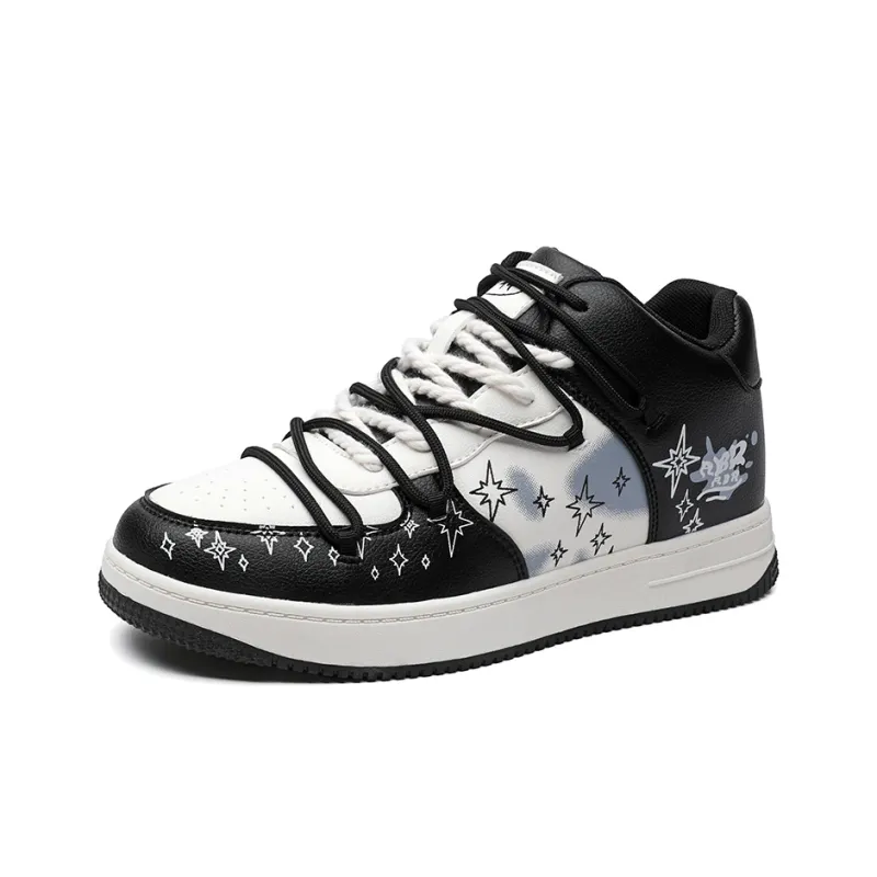 ABIDJAN Graffiti Lightweight Mid Top Skateboard Shoes Unisex-11