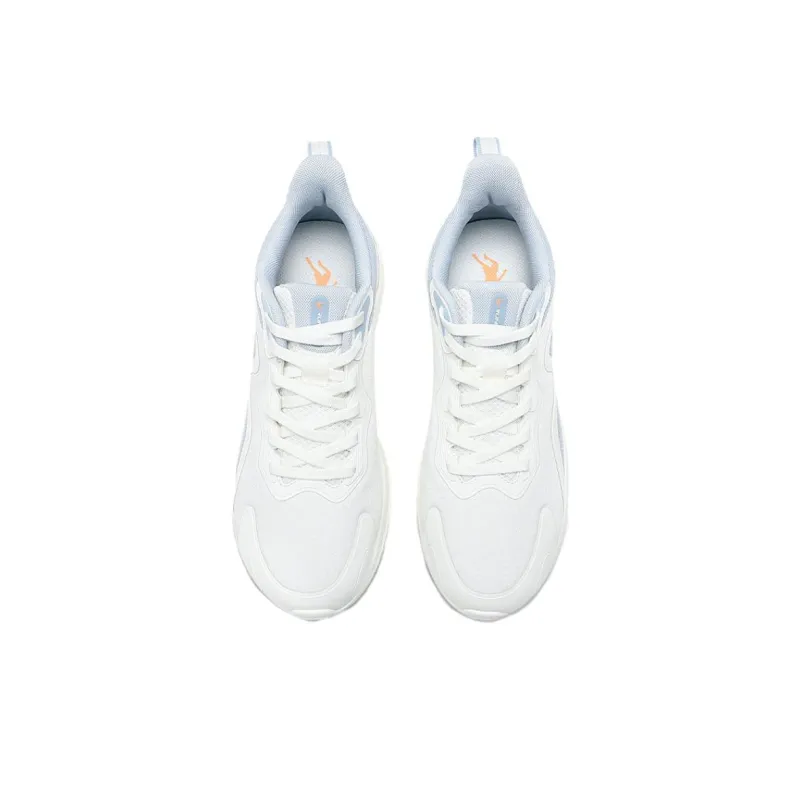 QIAODAN Anti Slip Wear Resistant Low Top Casual Running Shoes Men's White Blue-3