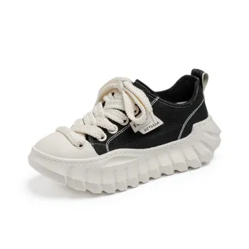 SUPEREDGE Breathable Lightweight Rebound Low Top Casual Shoes Men's Black