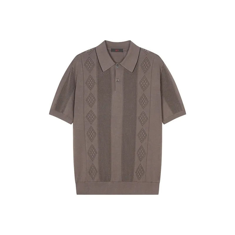 CROQUIS Black Thread Polo Shirt Men's-0