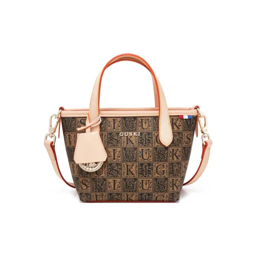 GUSKI Top Grain Cow Leather Crossbody One Shoulder Handbag Women's Multicolor