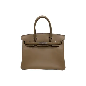 HERMES Calfskin Handbag Women's D0 Beige Weimar Dog Beige