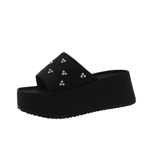 AJPAP Rhinestone Slip Resistant Odor Resistant Abrasion Resistant Slide Slippers Women's