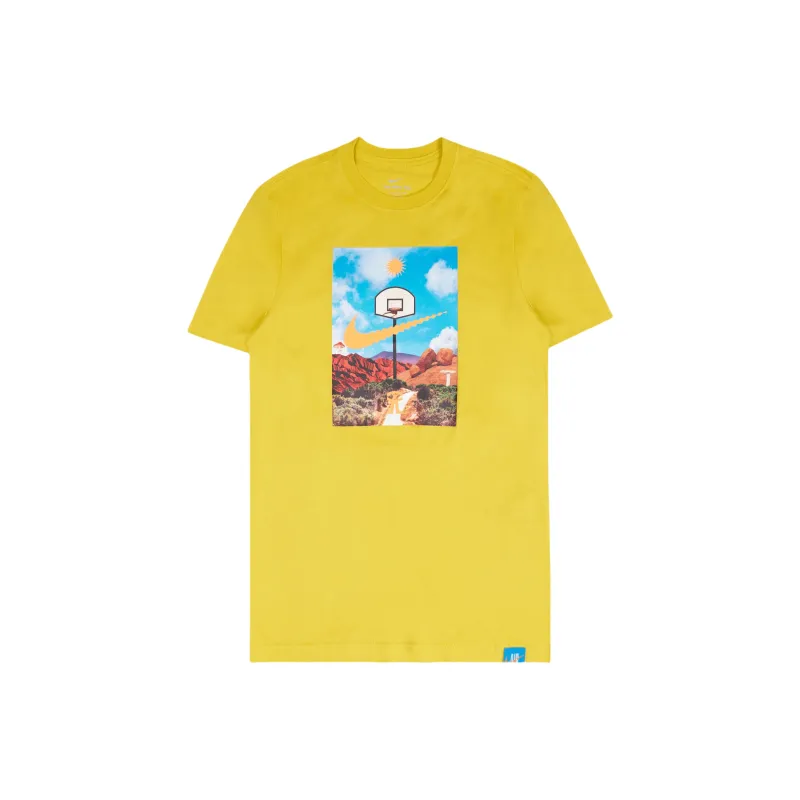 Nike Tee Hoop Photo T Shirt Men's Yellow-0