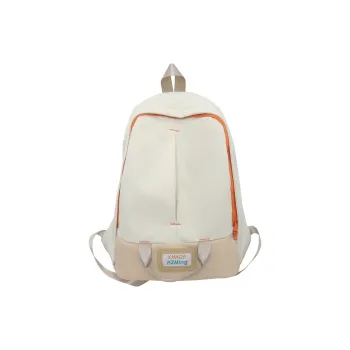 WICKBUEN Nylon Backpack Unisex Ecru/Black/Green