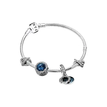 Pandora 925 Sterling Silver Bracelets Women's Blue