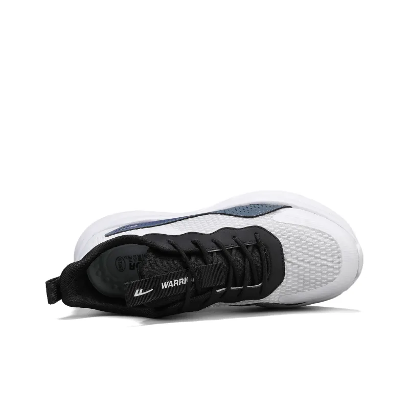 WARRIOR Running Shoes Men Low Top White Black Blue-3