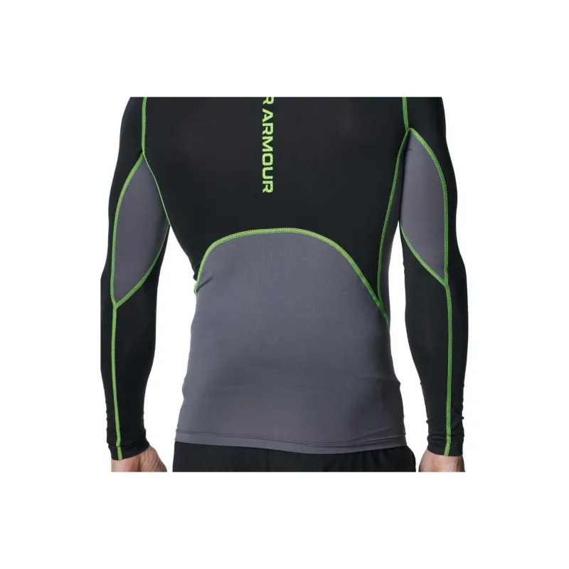 Under Armour HeatGear Shirt Men's Black Neon Green-3
