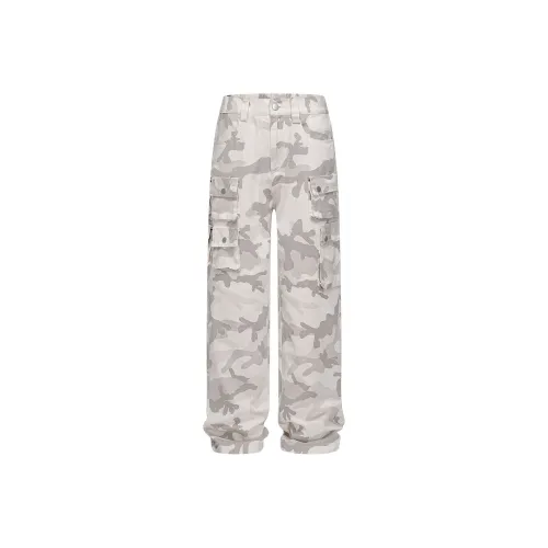 98SQUID Cargo Pants Unisex Gray Camouflage