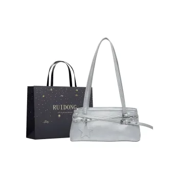 Smart PU Shoulder Bag Women's Blue/Black/White