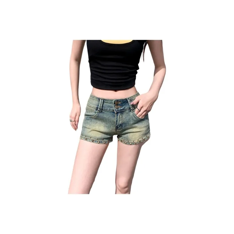 KULAIYA Denim Shorts Women's Nostalgic Blue-0