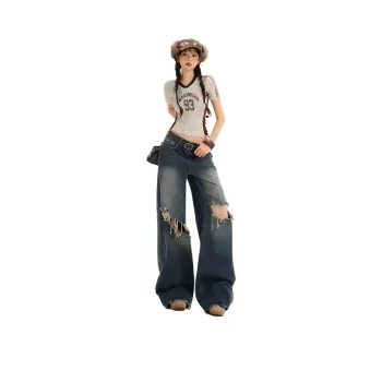 YINLEI Jeans Women's Vintage Blue